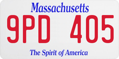 MA license plate 9PD405