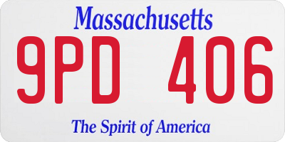 MA license plate 9PD406