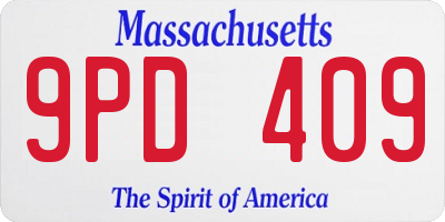 MA license plate 9PD409