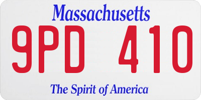MA license plate 9PD410