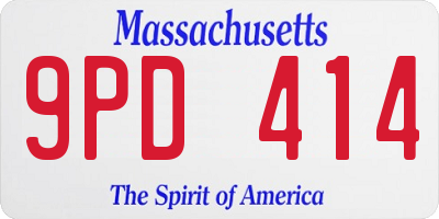 MA license plate 9PD414
