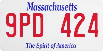 MA license plate 9PD424