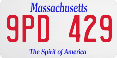 MA license plate 9PD429