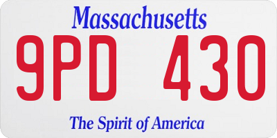 MA license plate 9PD430