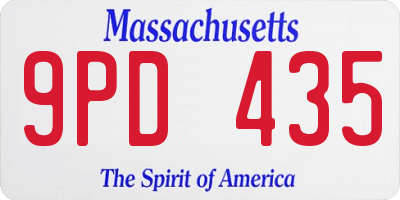 MA license plate 9PD435