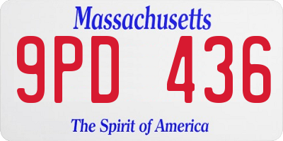 MA license plate 9PD436