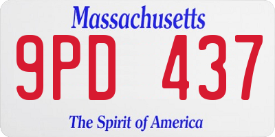 MA license plate 9PD437