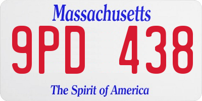 MA license plate 9PD438