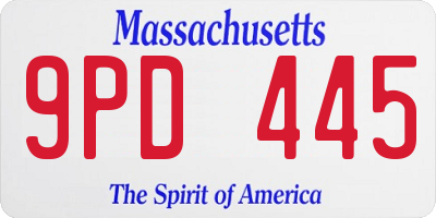 MA license plate 9PD445