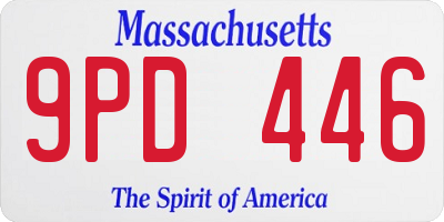 MA license plate 9PD446