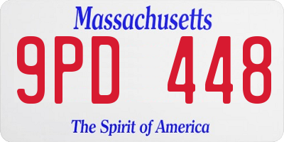 MA license plate 9PD448