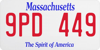 MA license plate 9PD449
