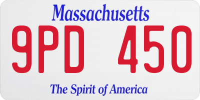 MA license plate 9PD450