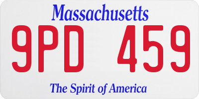 MA license plate 9PD459