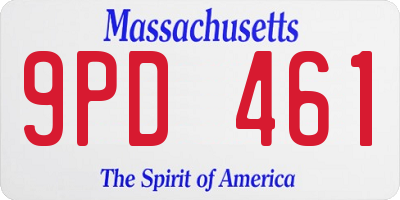 MA license plate 9PD461