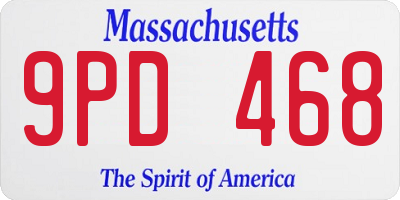 MA license plate 9PD468