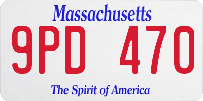 MA license plate 9PD470