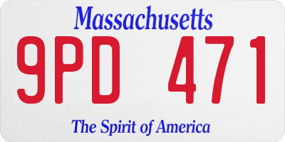 MA license plate 9PD471