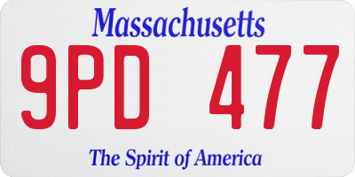 MA license plate 9PD477