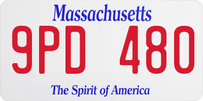 MA license plate 9PD480