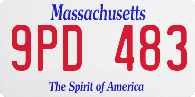 MA license plate 9PD483
