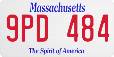 MA license plate 9PD484