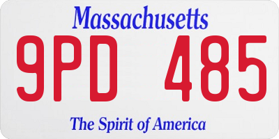 MA license plate 9PD485