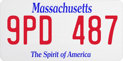 MA license plate 9PD487