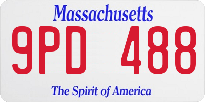 MA license plate 9PD488