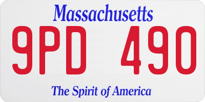 MA license plate 9PD490