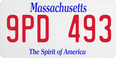 MA license plate 9PD493