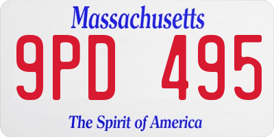 MA license plate 9PD495