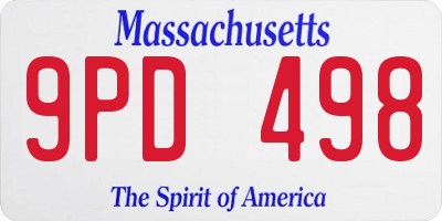 MA license plate 9PD498