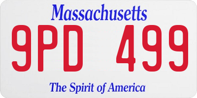 MA license plate 9PD499