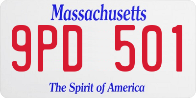 MA license plate 9PD501