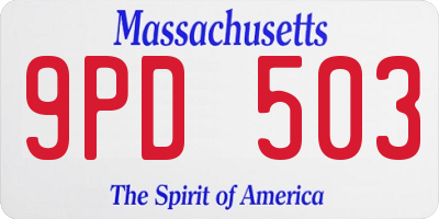 MA license plate 9PD503