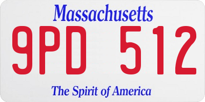 MA license plate 9PD512