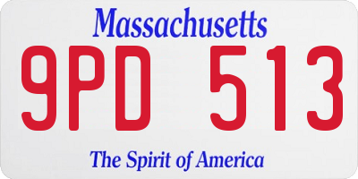 MA license plate 9PD513