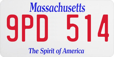 MA license plate 9PD514
