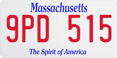 MA license plate 9PD515