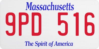 MA license plate 9PD516