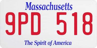 MA license plate 9PD518