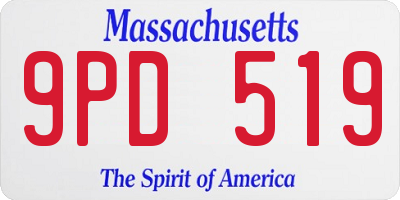 MA license plate 9PD519