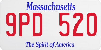 MA license plate 9PD520