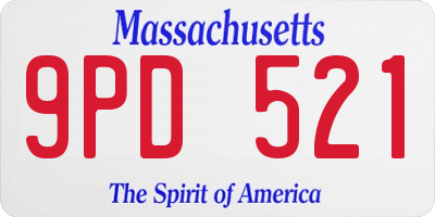 MA license plate 9PD521