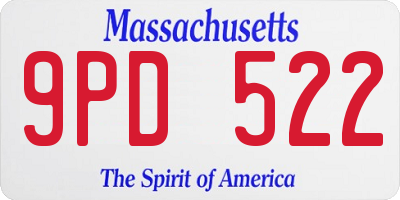 MA license plate 9PD522