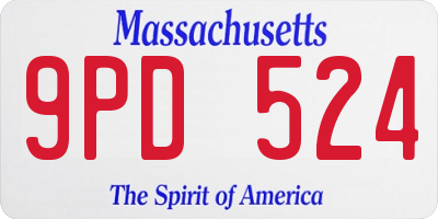 MA license plate 9PD524