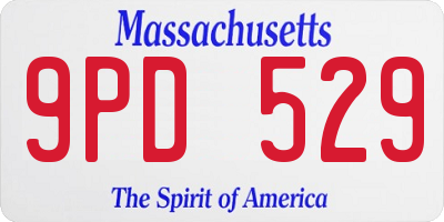 MA license plate 9PD529