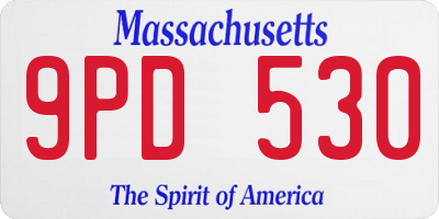 MA license plate 9PD530