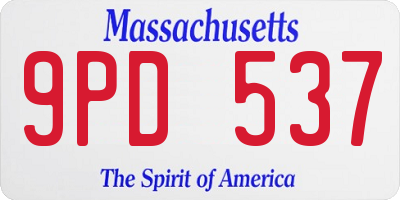 MA license plate 9PD537